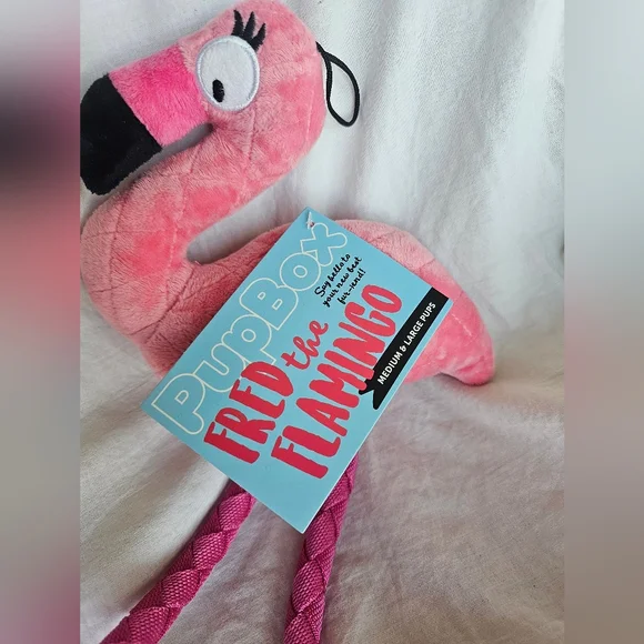 Pupbox Flamingo Tug & Squeaker Medium/Large Nwt - Picture 4 of 9
